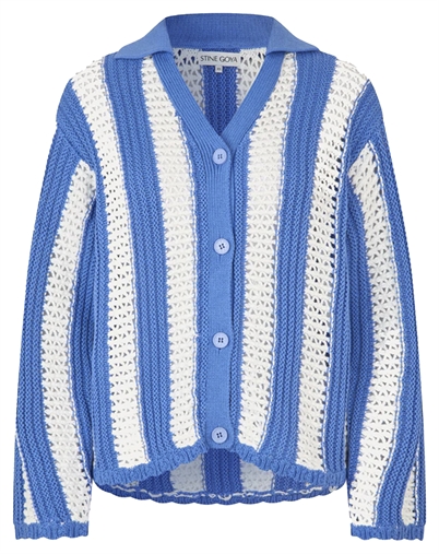 Stine Goya - Knit Collar Cardigan - Baseball Stripes